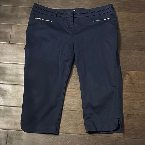 Reitmans women’s Dark Blue Capri Trousers, size 14 Plus - Picture 1 of 8